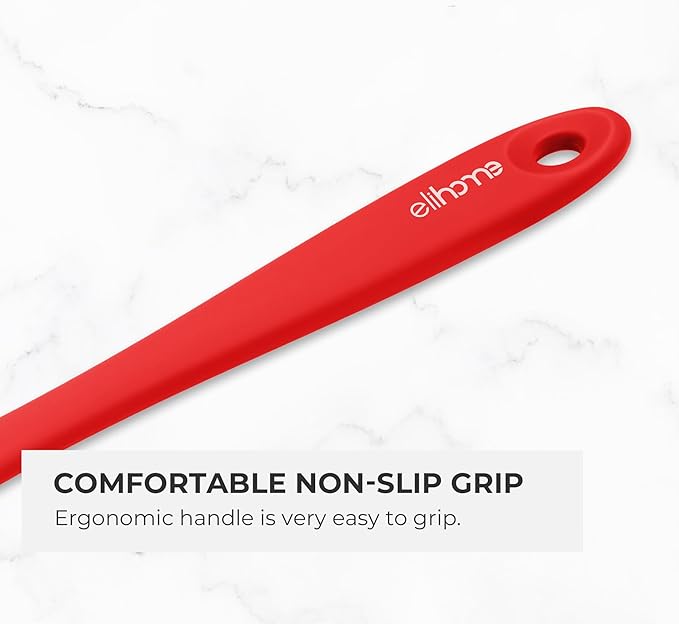 Elihome Mini Silicone Basting Pastry Brush, Cooking Brush for Oil Sauce Butter Marinades, Food Brushes for BBQ Grill Kitchen Baking, Baster Brushes Baste Pastries Cakes Meat Desserts, Food Grade, Red