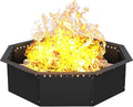 Mocomax Smokeless Fire Pit Ring 40-Inch Outer 36-Inch Inner Diameter, Large Solid Steel Firepit Liner for Outside Wood Burning, DIY Campfire Ring Above or In-Ground for Outdoor, Octagonal