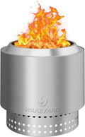 15 inch Smokeless FirePit with Waterproof Bag & Poker, Stainless Steel Outdoor Smokeless Fire Pit, Wood Burning Fire Pit for Patio, Camping, Backyard