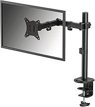 Fellowes Everyday Adjustable Single Monitor Arm – Supports Screens up to 32" Weighing 19.84 lbs, Tilt, Swivel, Rotate, VESA 75/100, Clamp or Grommet Mount, Cable Management