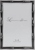 Lawrence Frames 4x6 Black Polished Metal Picture Frame with Bamboo Design