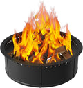 mapleway Smokeless Fire Pit Ring, 30inch Large Round Portable Metal Firepit Accessories for Outside Wood Burning Patio Camping Bonfire Campfire