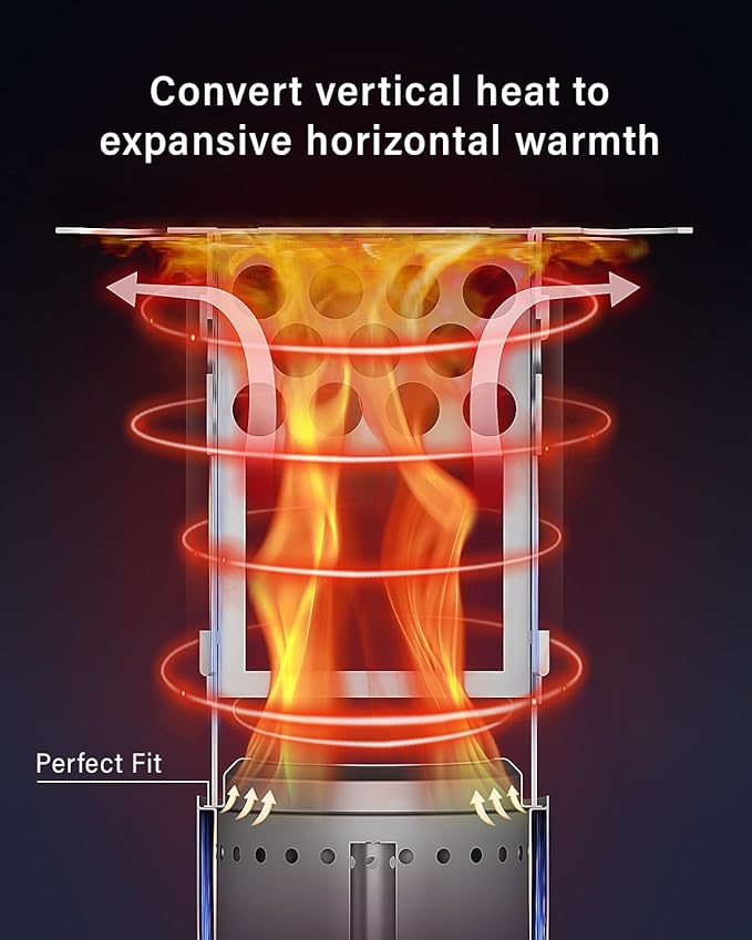 YEFU Fire Pit Heat Deflector for Solo Stove Mesa XL/YEFU 7.1" Stove, Portable Heat Diffuser for Tabletop Fire Pit Redirects Warmth, Detachable Mesa XL Heat Deflector for Solo Stove Accessories