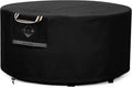 QH.HOME Fire Pit Cover Round Super Waterproof, 41"-44" D X 24" H Outdoor Round Firepit Cover 600D Strong Tear Resistant, UPF 50+ Fire Pit Covers Premium Fading Resistant for Outdoor Fire Pit - Black