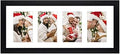 Golden State Art, 8x20 Picture Frame, Black, Collage Frame Display Four 4x6 Photos, Horizontal or Vertical, HD Tempered Glass, Real Wood Molding, Wall Hanging, 1 Pack