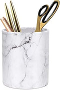 Pen Holder, Cup for Desk Marble Pattern Pencil Holder for Adults Kids Luxury Leather Desk Organizer Makeup Brush Holder for Office, Classroom, Home, Marble