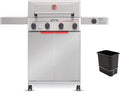 Monument Grills 4+1 Burner Stainless Steel 525 sq.in Propane Gas Grill, 49,000 BTU, Outdoor Mesa 2 Grill with Broil Zone, Side Burner, Foldable Side Shelf, Assembles in 30 Mins, with Trash Can & Rack