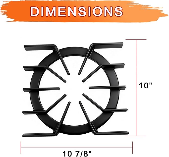 PA060037 PA060024 Stove Grate Replacement Parts for Viking Stove Parts 10"x 10.9"IN Cast Iron Burner Grate Viking Gas Range Grate PA060024 Cooktop Grate Stove Rack (1 Pack)