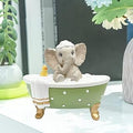 Elephant Figurine Garden Statue Decor, Cute Grey Resin Elephant with a Duck in Polka Dot Bathtub Brings Good Luck, Health, Strength, Housewarming Gifts for Home Bathroom Farmhouse Tiered Tray