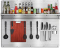 42 x 30 Inch Stainless Steel Backsplash with Shelf & Knife Rack - Stove Backsplash for Oven & Range | Stainless Backsplash with Pre-Drilled Holes - Easy Install
