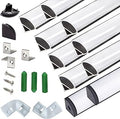 THMOOTHER UV Resistance 3.28FT V Shape LED Strip Black Channel Diffuser,10-Pack Aluminum Profiles with Frosted Cover and Corner Connector,Tape Track for Cabinet Stairs Wall Outdoor (3.28FT, 10)