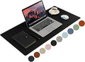 Leather Desk Pad,Wolaile 36x17 inch Large Mouse Pad,Waterproof Non-Slip Writing Desk Blotter,Computer Mat Desktop Protector for Office Home,Black