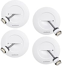 ECHOGEAR TV Cord Hider for Wall Mounted TV 4 Pack - Cable Management Kit Hides TV Wires - Includes 2 Pass Throughs, Locking Brackets, and Hole Saw Drill Attachment (White)