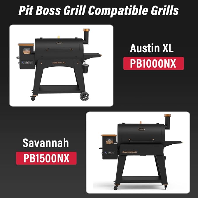 Utheer Upgraded Folding Front Shelf for Pit Boss Austin XL 1000 & Savannah 1500 Pellet Grills, 29.5" × 13.7" Heavy-Duty BBQ Prep Table with Cutting Board, Foldable Basin, Lid & 5 Hooks, 60-LB Load