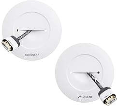 ECHOGEAR TV Cord Hider for Wall Mounted TV - White Cable Management Kit Hides TV Wires Behind The Wall- Includes 2 Pass Throughs, Locking Brackets, and Hole Saw Drill Attachment for Easy Install