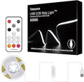 Tatazone 5V USB COB Led Strip Light with RF Remote, 4.92ft 6500K CRI93+ USB Powered COB Led Light Strip, Dimmable Indoor COB Led Light for Cabinet, TV, Camping, Monitor, Showcase, Motorhome