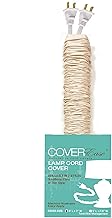 Cream COVEREase Lamp Cord Cover 9 ft Faux Silk Fabric Cover - Cable Sleeve, Wire Cover, Cord Hider for Cable Management for Electrical Lighting Fixtures