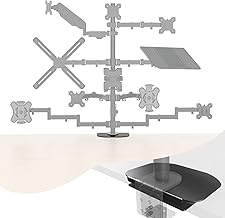 Pholiten Steel Bracket Plate Reinforcement for Glass Desk, Fits Most Monitor Stand Grommet C Clamp Installation Hole