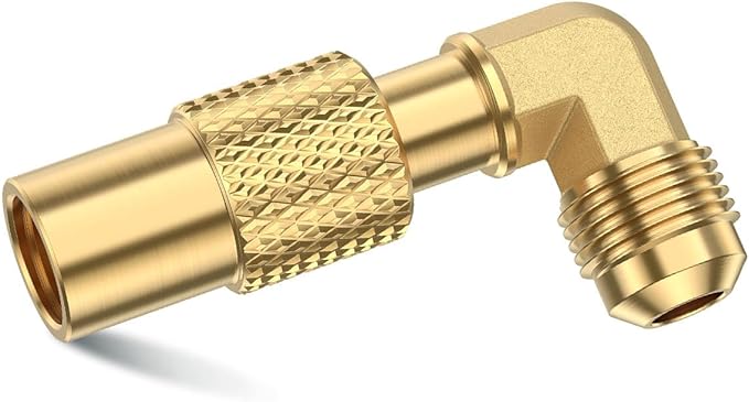 Brass 3/8" Male Flare Propane Elbow Adapter for Blackstone 17Inch and 22 Inch Tabletop Camping Griddles, 12X14 Inch Camping Grill, for Compatible with Blackstone Grill to Propane Tank or RV