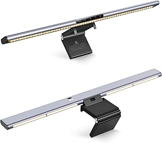 Syrinx 16.7" Computer Monitor Light Bar with Ambient Backlight, USB Reading LED Lamp, Screen Monitor Lamp, Touch + Gesture Control, Dimmable Desk Light, Eye-Caring, No Screen Glare for (Basic)