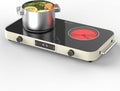 ANHANE 2200W Electric Cooktop 2 Burners: 12 Inch Portable Hot Plate Electric Stove Top - 110V/120V Double Burner Countertop with Timer, Knob Control, 9 Heating Levels, for All Cookware