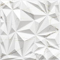 STICKGOO Diamond 3D Wall Panels for Interior Wall Decor, White Marble Mixed Gold Thread 3D Wall Panels, Accent PVC Wall Panels for Living Room, Lobby, Bedroom, Pack of 12 Tiles