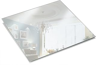 10 Inch Square Mirror Plate, Set of 12 - 1.5mm Thick Glass Plate Mirror Tiles w/ Smooth Edges - Perfect Candle Wedding Centerpiece Table Decorations, Home Accent Wall Decor, & More - PARNOO
