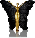 Black Fairy Butterfly Statue Collectible Figurines - Fairy Butterfly Art Sculptures Abstract Modern Home Decor Accents - Resin Black Fairy Statues Gifts for Office Desktop Shelf Cabinets Coffee Table