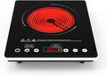 Portable Electric Cooktop, 1800W Single Burner Electric Stove with Touch Control, Child Safety Lock, Timer, 9 Power Level, Overheat Protection, Compact Induction Cooktop for Home Dorm Office