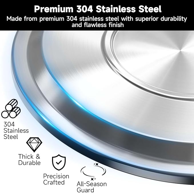 27 Inch Stainless Steel Fire Pit Lid for Solo Stove Yukon, Weather-Resistant, Silver, Waterproof, Plastic