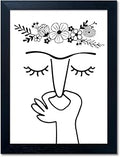 Black and White Bathroom Wall Art - Framed Funny Decor for Guest Toilet - Modern Minimalistic Canvas Print Sign - Humorous Artworks