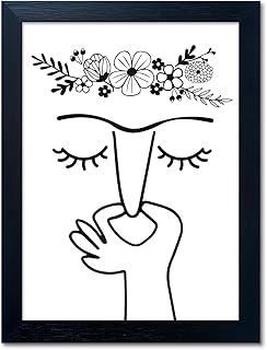 Black and White Bathroom Wall Art - Framed Funny Decor for Guest Toilet - Modern Minimalistic Canvas Print Sign - Humorous Artworks