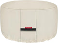Porch Shield Fire Pit Cover - Waterproof 600D Heavy Duty Fade Resistant Round Patio Fire Bowl Cover Beige - 48 inch