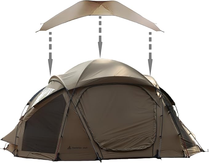 Hot Tent with Stove Jack – 4 Season Waterproof & Windproof Shelter for 1–4 People, Lightweight for Camping, Hiking, Hunting & Fishing