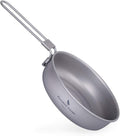 Boundless Voyage Ultra-light Titanium Frying Pan with Folding Handle Outdoor Camping Skillet Griddle Tableware Titanium Pan Ti15170B