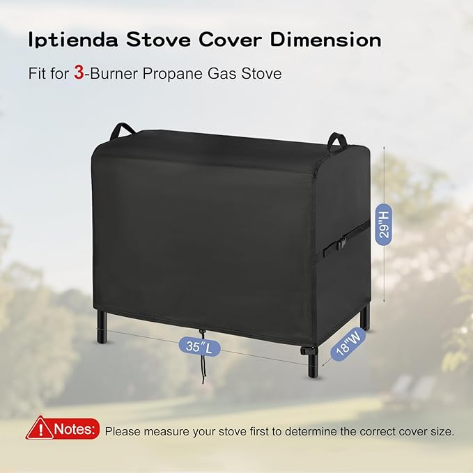 Stove Cover for VIVOHOME 3-Burner Propane Gas Stove, 35inch Outdoor Stove Covers Waterproof for Bestfire 3 Burners Camping Stoves-35”L x 18" W x 29" H