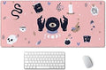 SSOIU Large Mouse Pad, Cute Pink Goth Desk Mat for Desktop, Women Girls Waterproof Gaming Mousepad, Boho Witch Computer PC Laptop Protector Writing Pads for School Office Home 35.5" x 15.7"