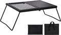 REDCAMP Folding Campfire Grill Heavy Duty Steel Grate, Portable Camp Fire Cooking Racks and Griddle for Outdoor Versatile Campfire Cooking