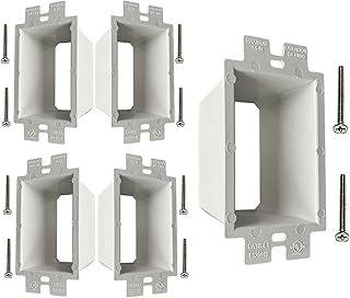 iMBAPrice BE1-5 Electrical Box Extender 5 Pack, UL Listed 1-Gang Non-Metallic Outlet Box Extension Ring for Switches, Receptacles & Power Outlets, White Plastic