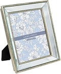 Laura Ashley 8x10 Silver Beveled Mirror Picture Frame, Classic Mirrored Frame with Deep Slanted Angle, Wall-Mountable, Made for Tabletop Display, Photo Gallery and Wall Art, (8x10, Silver)