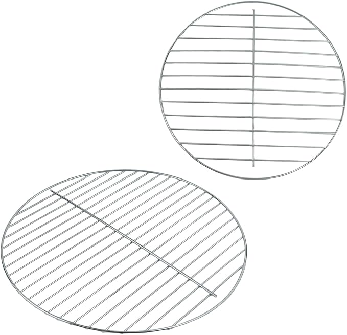 Stainless Steel Hinged Cooking Grate Charcoal Grate compatible with Cuisinart 14-inch Portable Barbecue Grill (A set)