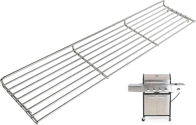 Warming Rack for Captiva Designs 4-Burner Propane Gas BBQ Grill with Side Burner Replacement Parts Hanging Rack for Captiva Designs Grill Accessories Upper Rack, Stainless Steel Cooling Rack, 1PC