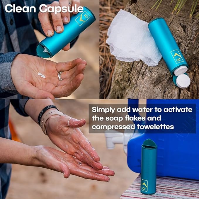 AR Adventure Ready Backpacking Trowel Toilet Kit - Includes Aluminum Camping Shovel, Toilet Paper, Packout Bags, Soap Flakes & Compressed Towelettes