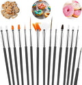 Aster 15Pcs Cake Decorating Brushes, Cake Painting Brushes Kit Food Paint Brushes Cookie Decorating Supplies Candy Icing Pastry Brush DIY Brush Set for Baking(Black)
