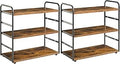 IBUYKE Set of 2 3-Tier Bathroom Counter Organizer, Tray Countertop Storage Shelf, Kitchen Spice Rack Standing, Counter Standing Rack Cosmetic Holder, Rustic Brown TWJ001H-2