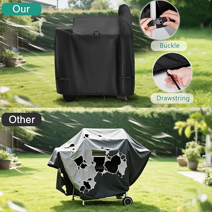 Grill Cover for Traeger Pro 34 and Pro 780 Smoker Grill, 53inch Outdoor Smoker Cover Waterproof for Texas,Z Grills Pellet Smoker Grills-53 L x 27" W x 47" H