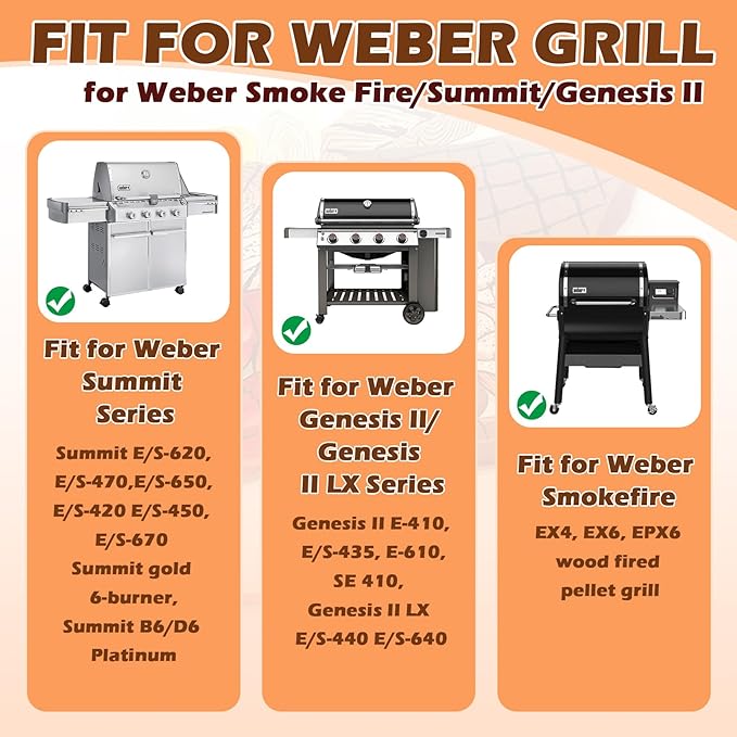 6498 Drip Pan Liners for Weber SmokeFire EX4/EX6/EPX6, Foil Grease Pan for Weber Genesis II 400 & 600, Summit 400/600 Series Grills, 6417 Grease Tray Liners for Weber 28''/36" Griddle, 15 pack