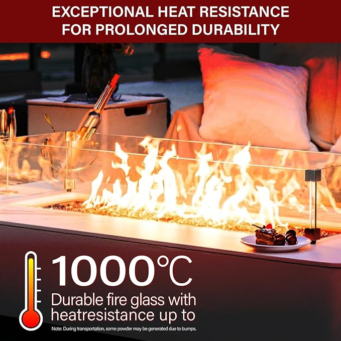 NUPICK 10 Pound Fire Glass, 1/2 Inch Shiny Fire Pit Glass, Tempered Firepit Glass Rock for Propane or Natural Gas, Glass Rocks for Fire Pit Table, Fireplace Glass for Landscaping, Red