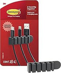 Command 5-Cord Clip Organizer, 4 Clips and 8 Medium Strips, Black, 1 Clip Holds up to 5 Charding Cords, Great for Damage-Free Electronics Organization Under Desk or Wall Mount