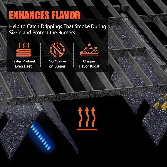 15.3" Flavorizer Bars for Weber Spirit e210, Grill Parts for Weber Spirit 200, GS4 Spirit II E-210 Grills with Front Control, 16GA Porcelain Steel Spirit e210 Replacement Parts for Weber 7635 67045